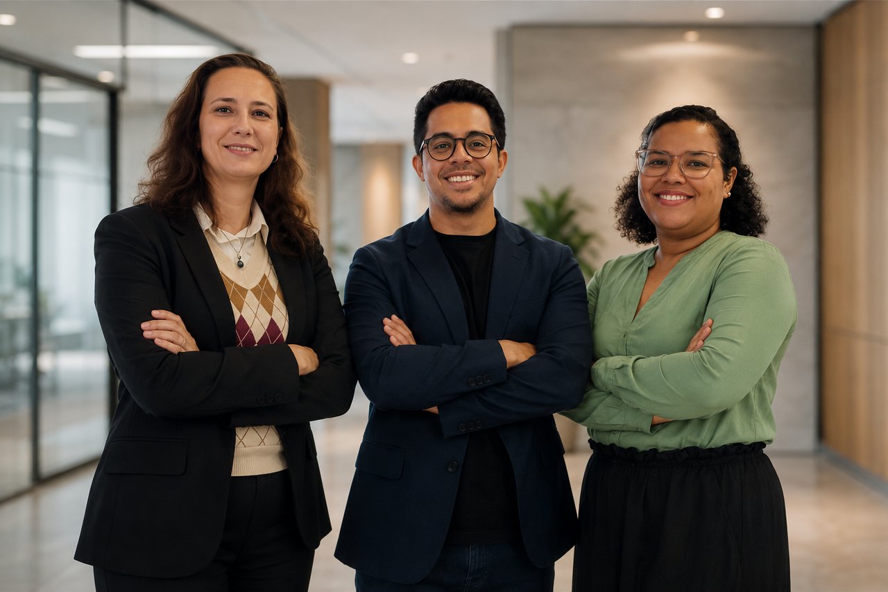 Equipe da Norplan: as duas psicólogas e o responsável jurídico